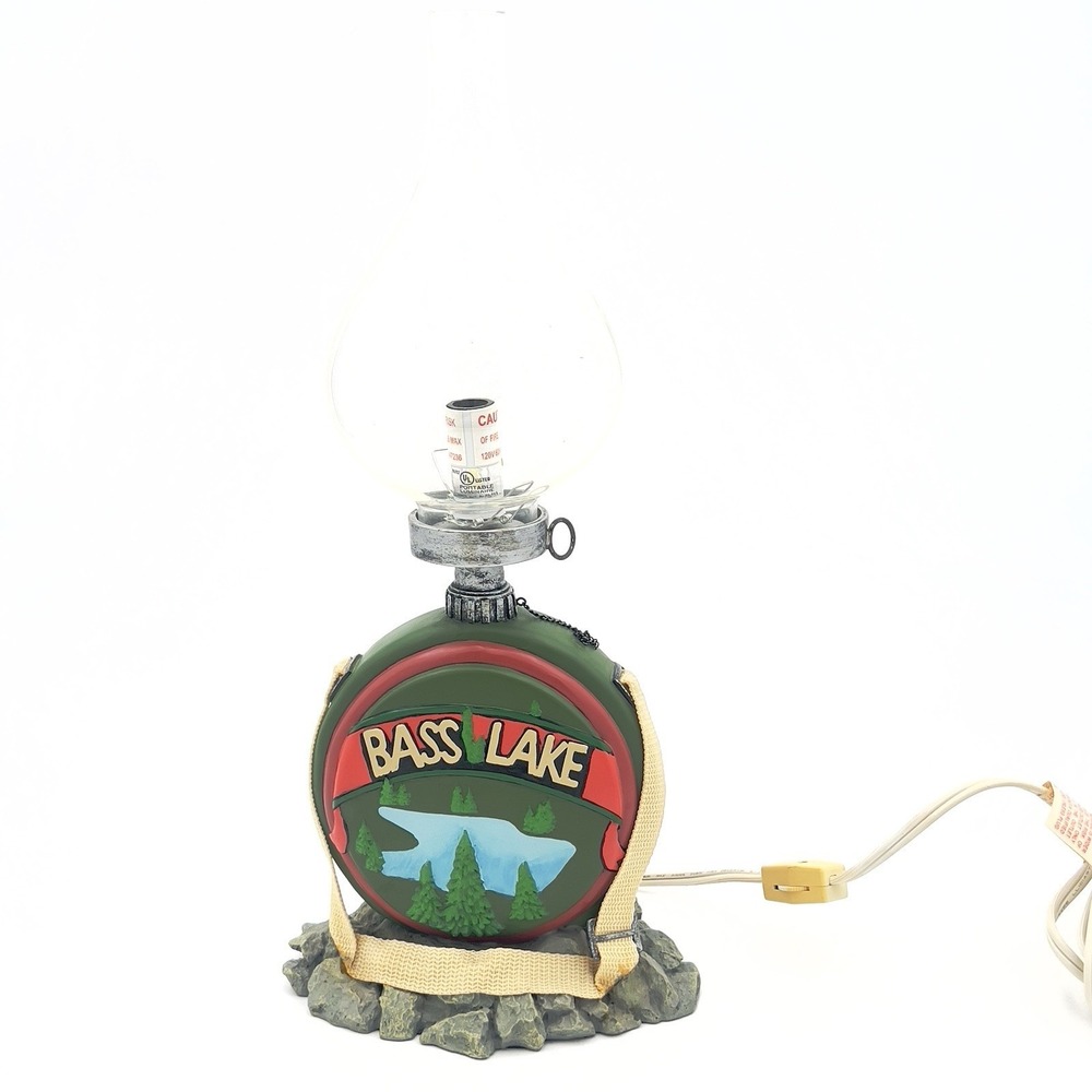 Bass Lake‎ Table Lamp Cabin Decor Fishing Lodge Light Rustic Outdoors Theme